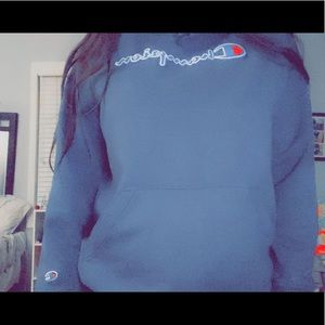 I am selling a blue champion hoodie.